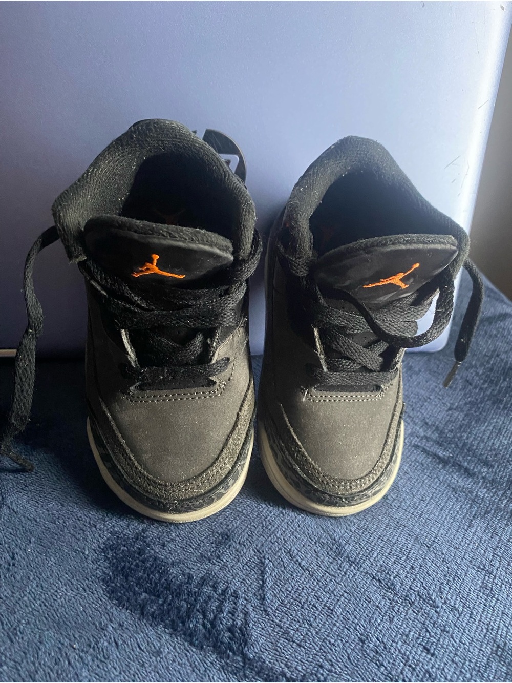 Jordan Toddlers Black and Orange High-Top Sneakers